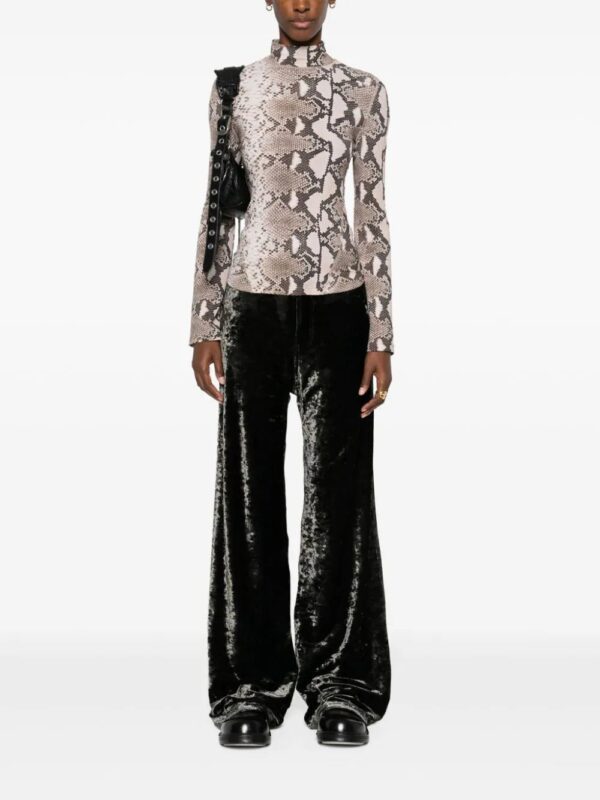 Balenciaga  crushed-velvet straight trousers - Image 2