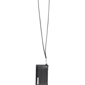 Balenciaga logo-plaque leather card holder