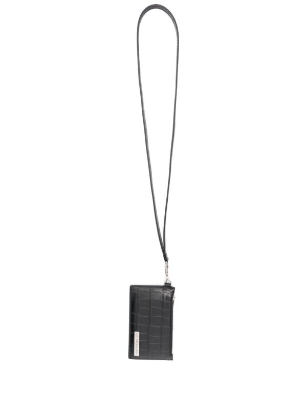 Balenciaga logo-plaque leather card holder