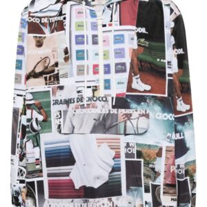Lacoste  Heritage-print hooded jacket