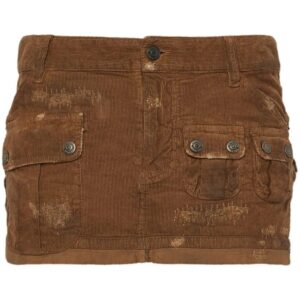 DSQUARED2  corduroy cargo mini skirt