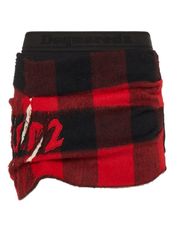 DSQUARED2  distressed check-print mini skirt - Image 2