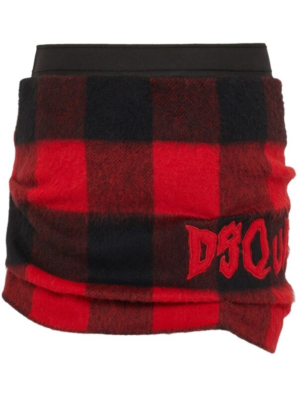 DSQUARED2  distressed check-print mini skirt