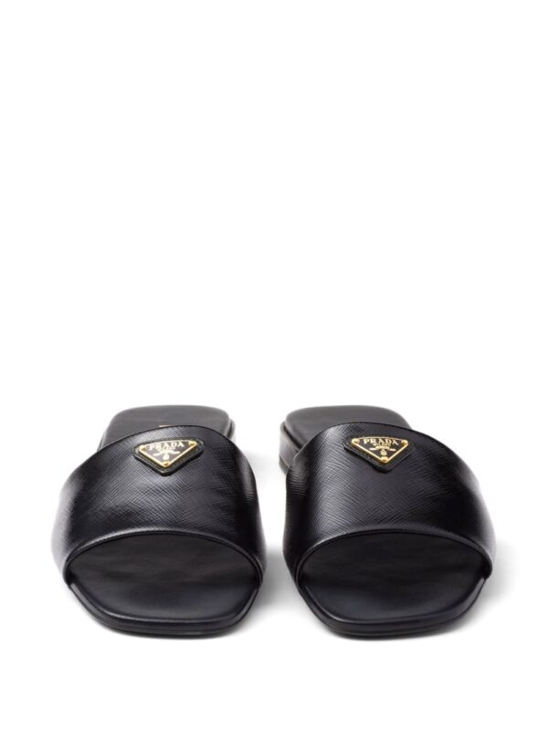 Prada triangle-logo leather slides - Image 5