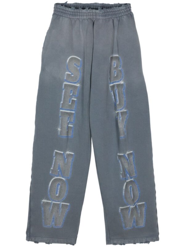 Balenciaga  slogan-print cotton track pants