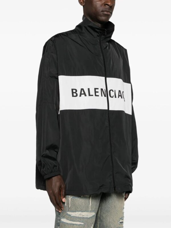 Balenciaga  logo-print zip-up windbreaker - Image 4