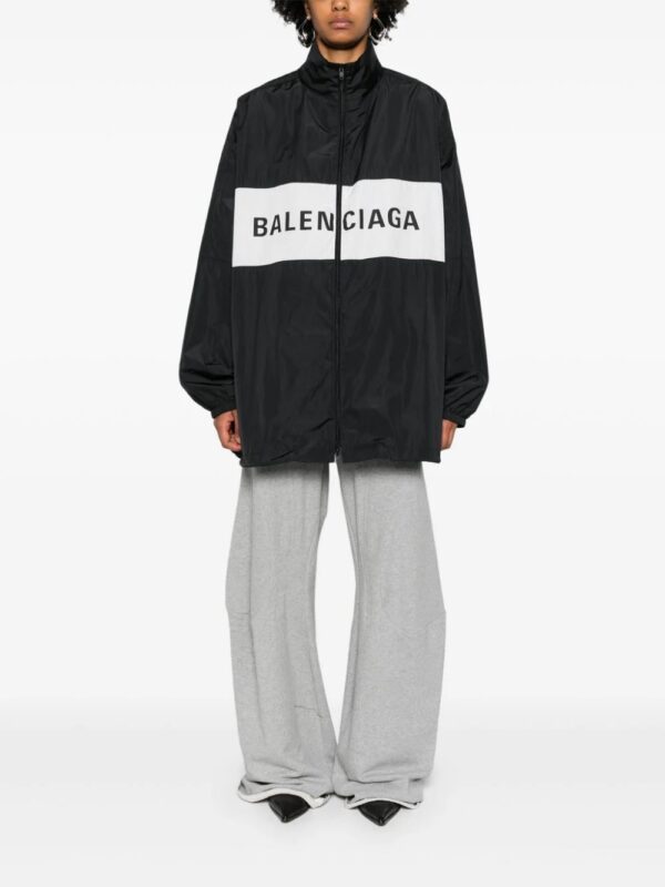 Balenciaga  logo-print zip-up windbreaker - Image 2