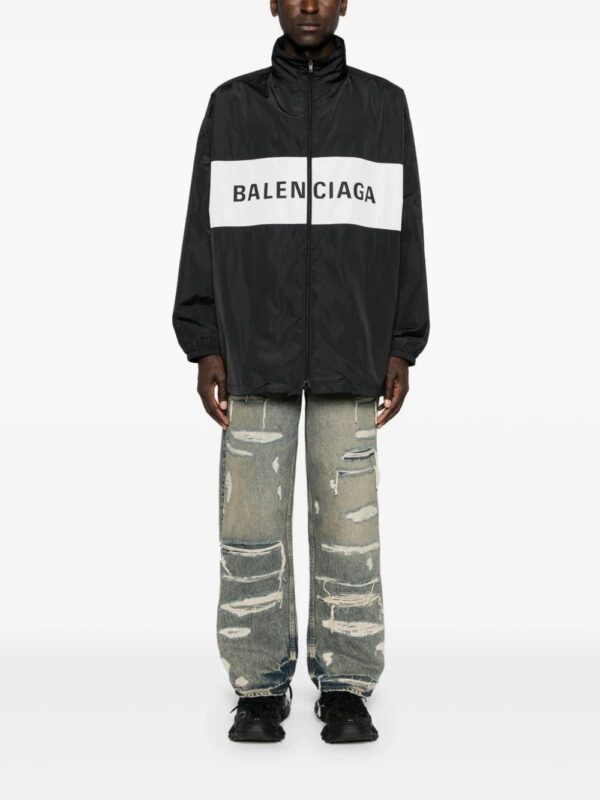 Balenciaga  logo-print zip-up windbreaker - Image 3