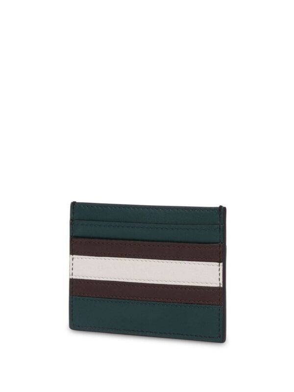 Moschino stripe-detail leather card holder - Image 2