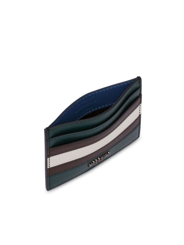 Moschino stripe-detail leather card holder - Image 3