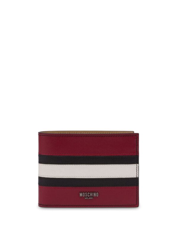 Moschino stripe-detail leather wallet
