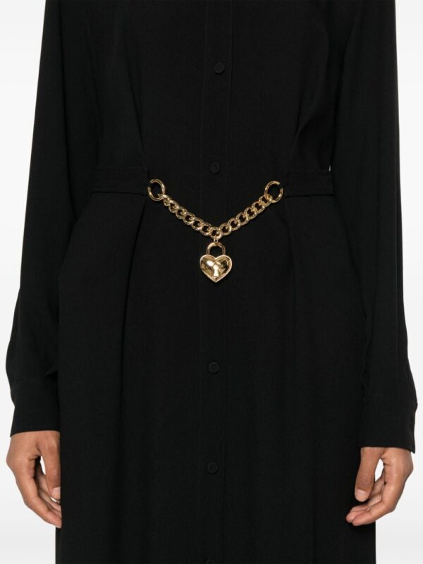 Moschino heart-padlock belted shirtdress - Image 2