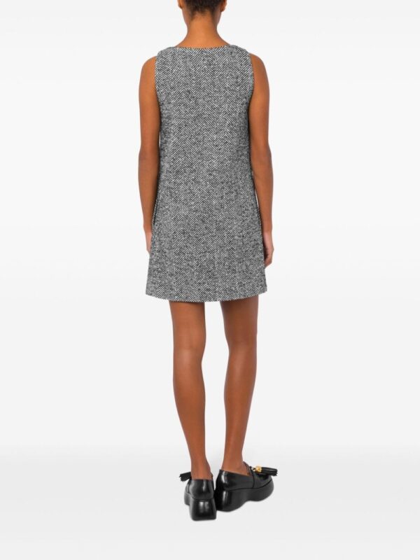 Moschino V-neck herringbone-pattern dress - Image 2