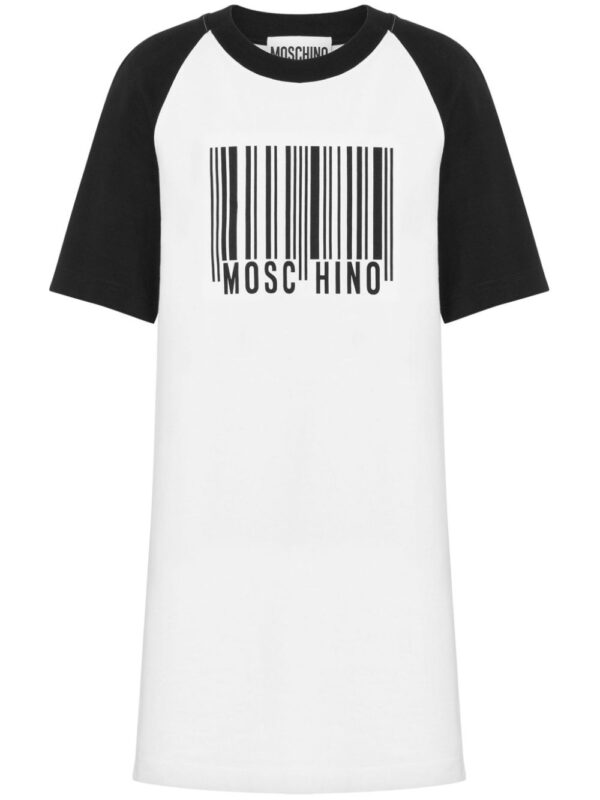 Moschino barcode-print cotton minidress
