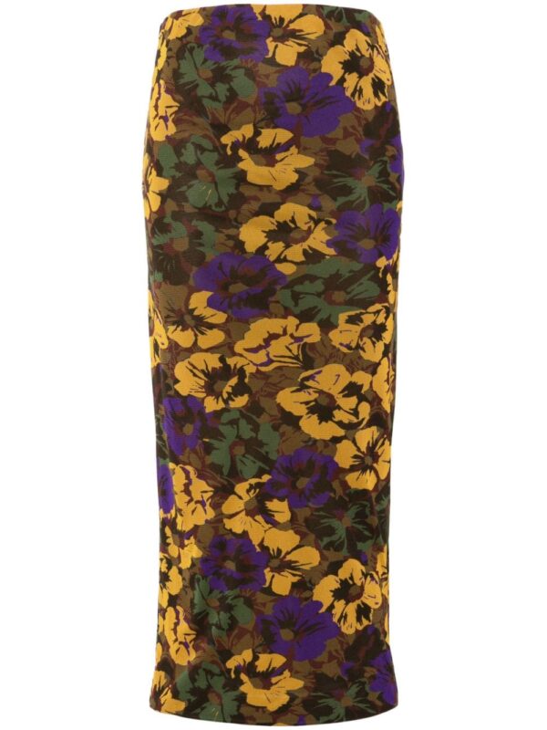 Saint Laurent floral-print tulle midi dress