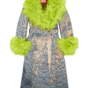 Diesel  faux-fur belted-waist jacket