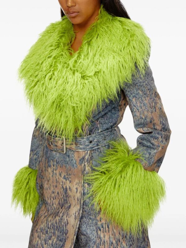 Diesel  faux-fur belted-waist jacket - Image 4