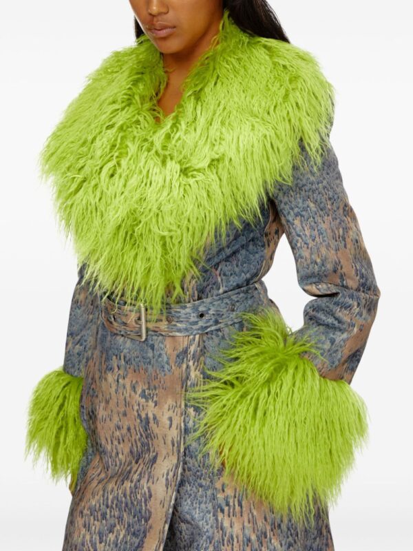 Diesel  faux-fur belted-waist jacket - Image 4