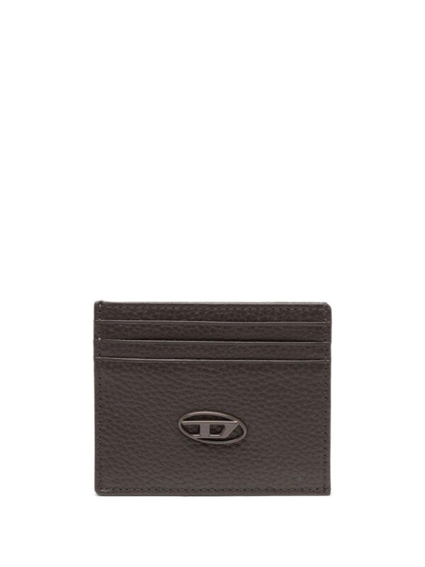 Diesel logo-plaque leather card holder