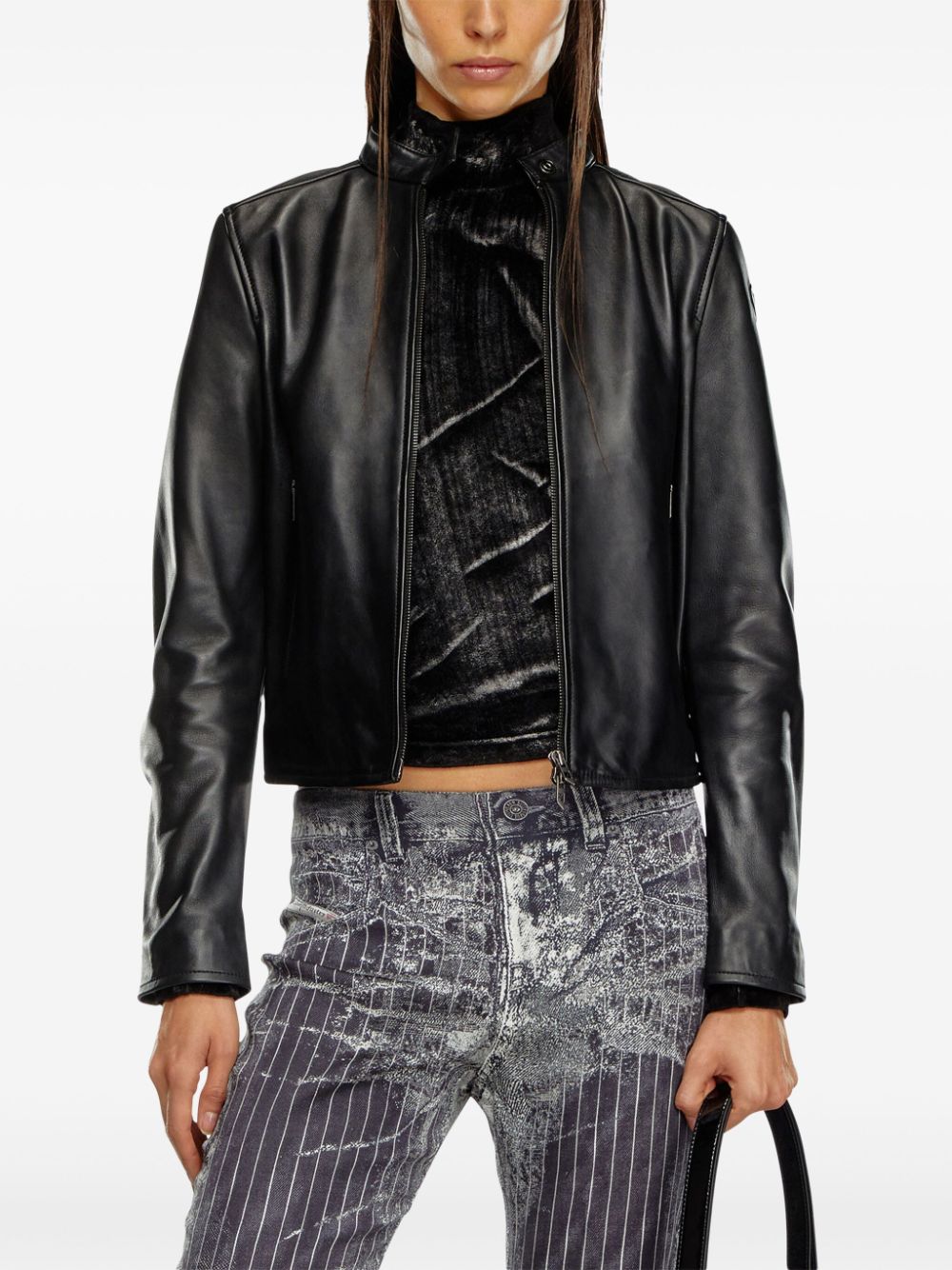 Diesel L-Ayla leather biker jacket - Image 3