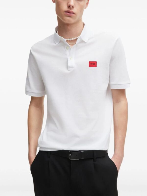 HUGO  logo-appliqué cotton polo shirt - Image 3
