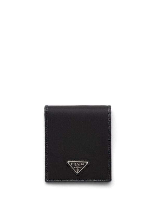Prada recycled-nylon logo plaque wallet