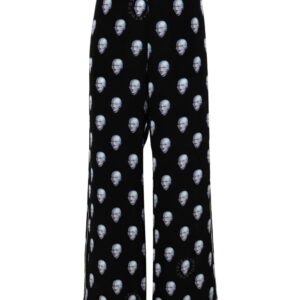 Stella McCartney  graphic-print wide-leg silk trousers