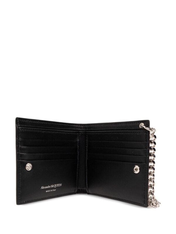 Alexander McQueen logo-print metallic chain wallet - Image 4