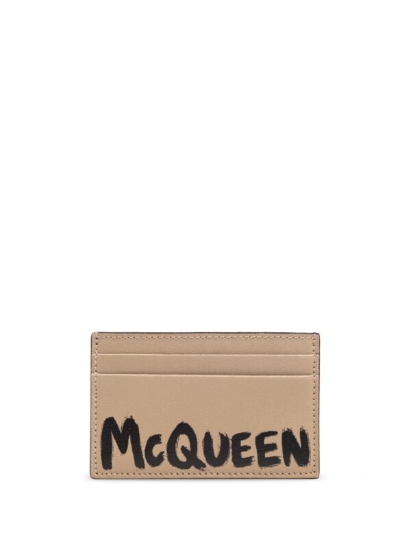 Alexander McQueen logo-print leather cardholder