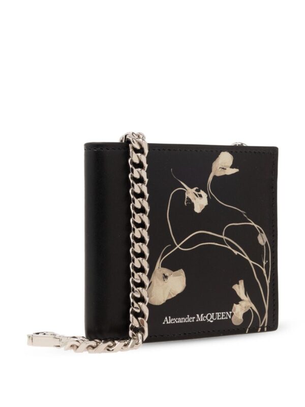 Alexander McQueen floral-print leather chain wallet - Image 3