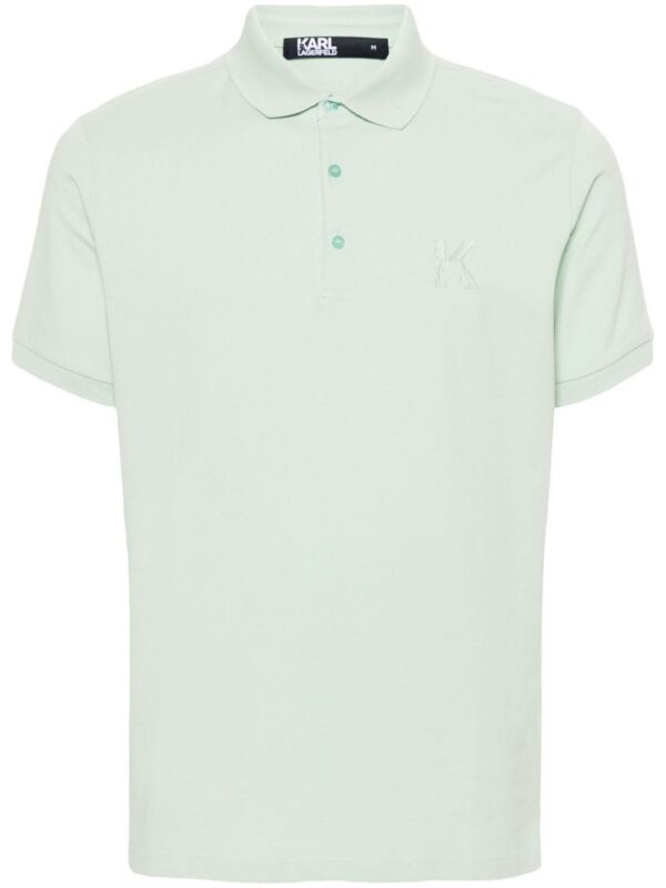 Karl Lagerfeld logo-embroidered jersey polo shirt