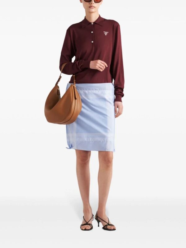 Prada  embroidered-logo silk polo shirt - Image 2