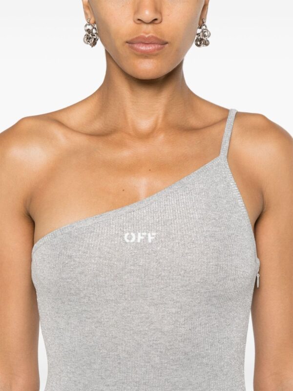 Off-White ribbed-knit lurex midi dress - Image 4
