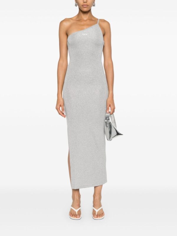 Off-White ribbed-knit lurex midi dress - Image 2
