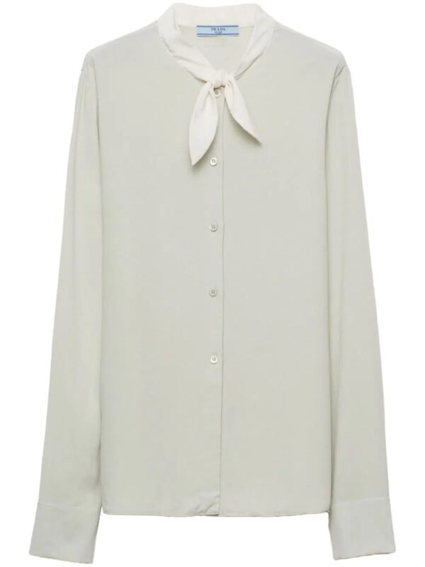 Prada  scarf-collar silk shirt