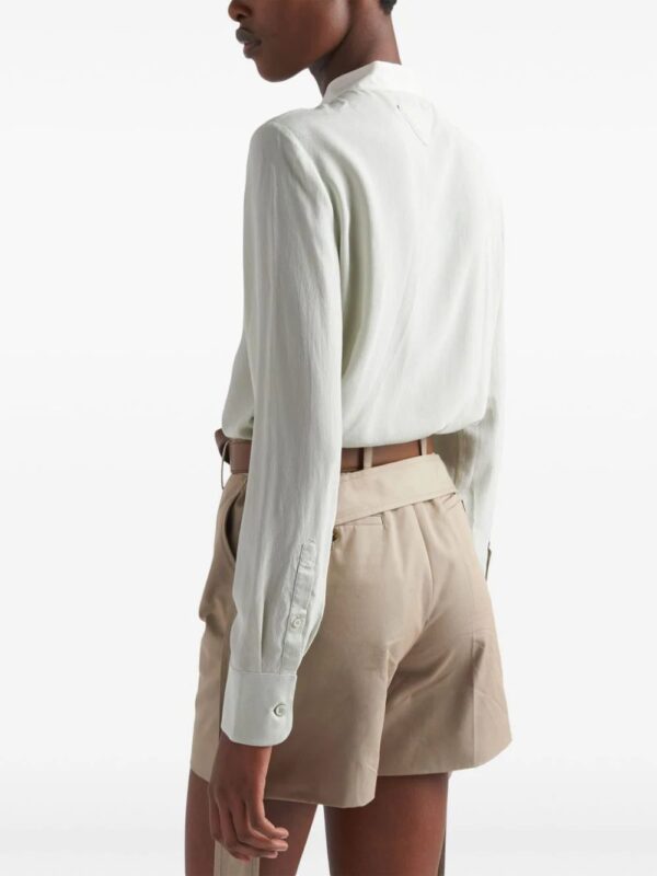 Prada  scarf-collar silk shirt - Image 3