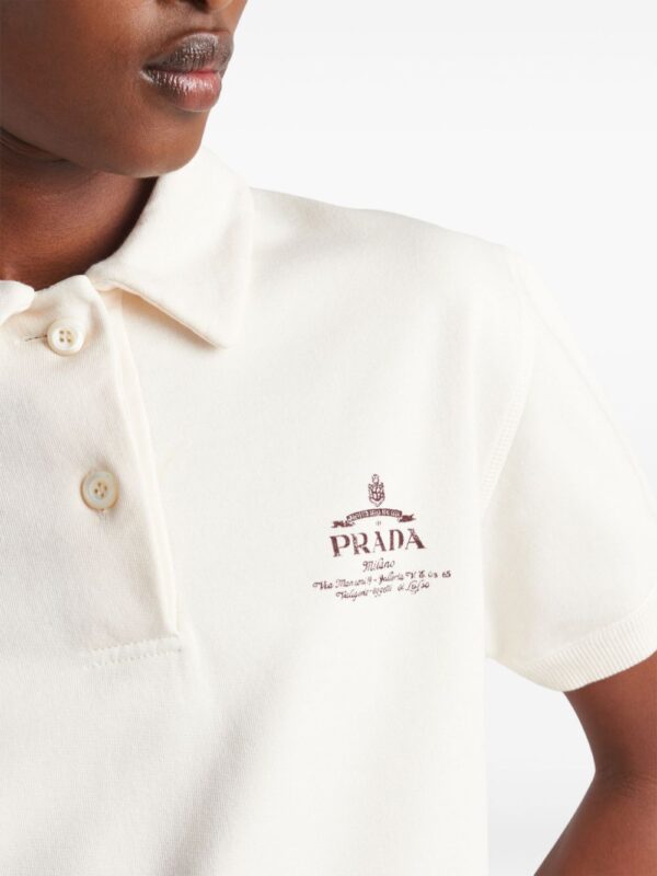 Prada  logo-print fleece polo shirt - Image 4