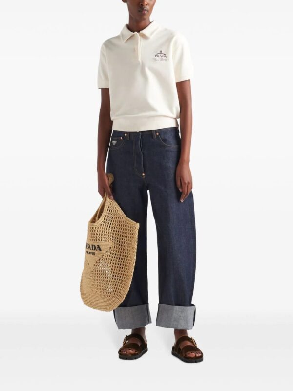 Prada  logo-print fleece polo shirt - Image 2