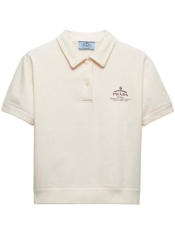 Prada logo-print fleece polo shirt