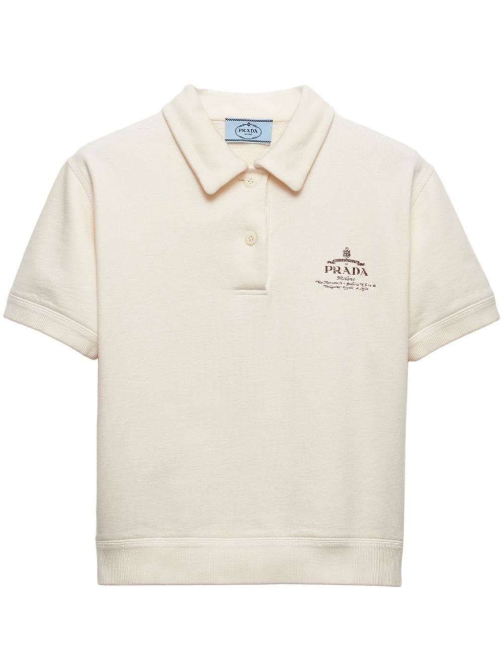 Prada logo-print fleece polo shirt