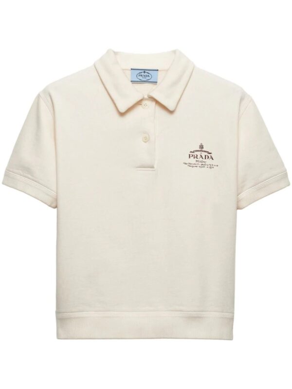 Prada  logo-print fleece polo shirt