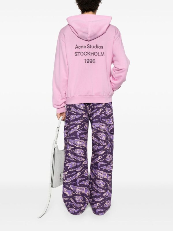 Acne Studios logo-print distressed hoodie - Image 2