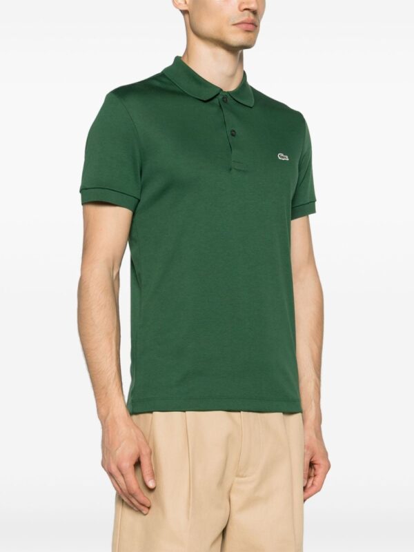 Lacoste logo-patch jersey polo shirt - Image 3