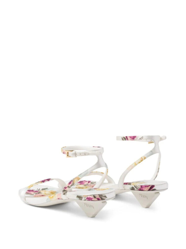 Prada  35mm floral-print satin sandals - Image 4