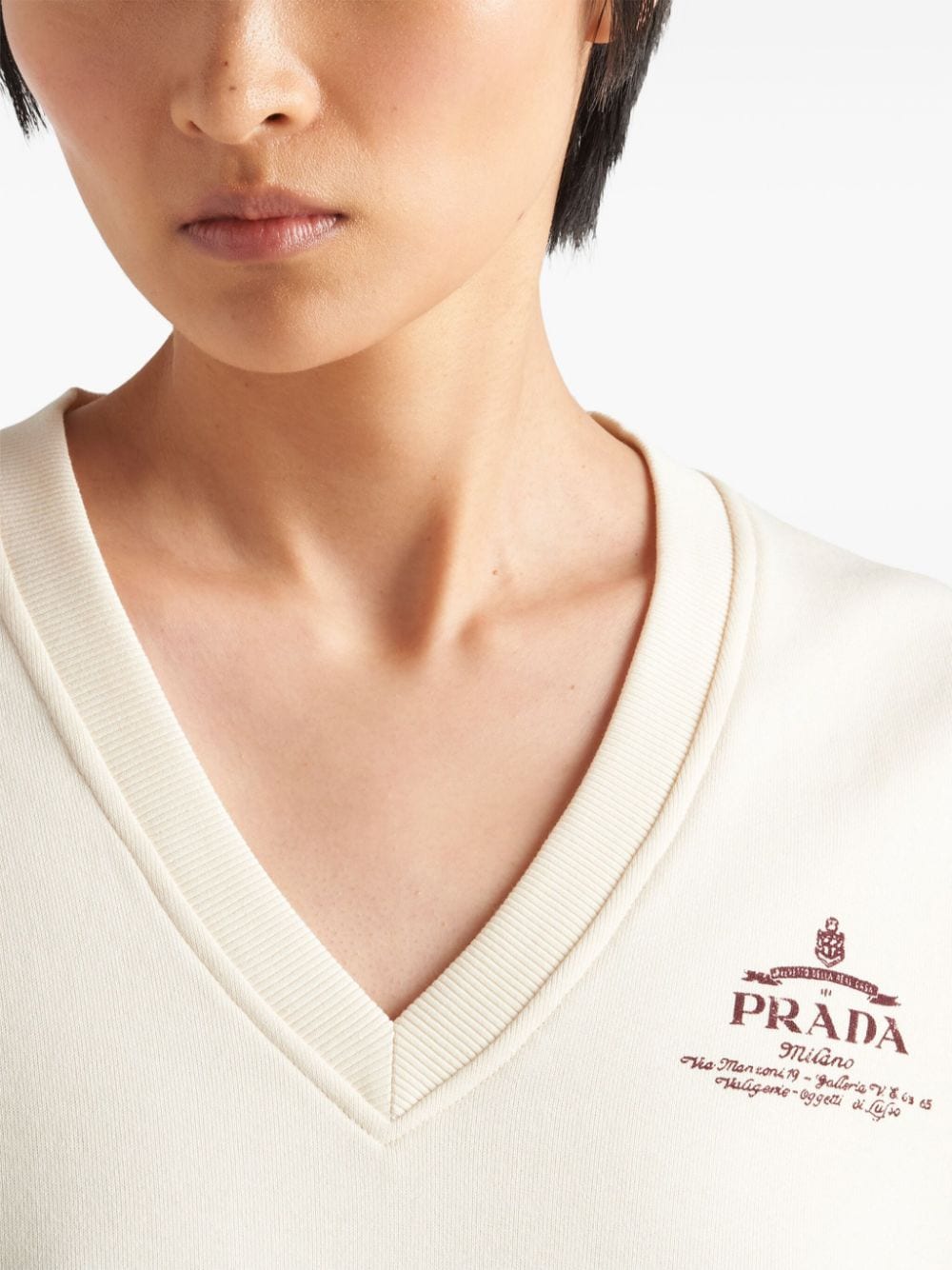 Prada logo-print cotton sweatshirt - Image 4