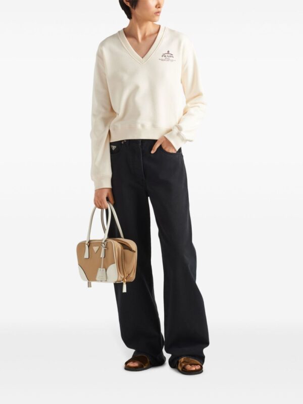 Prada logo-print cotton sweatshirt - Image 2