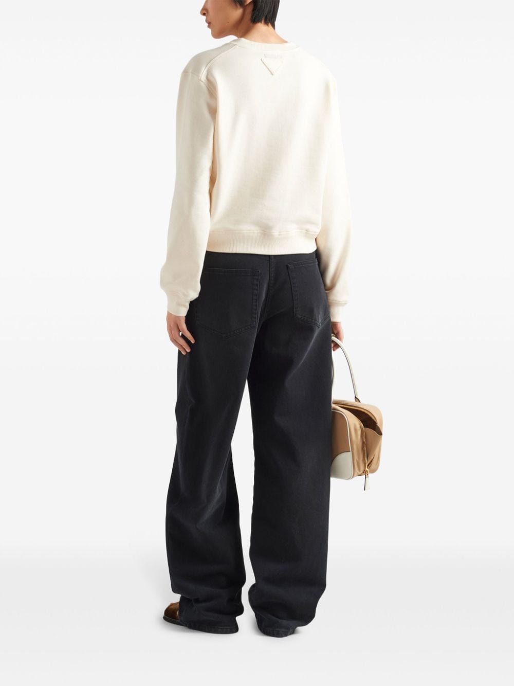 Prada logo-print cotton sweatshirt - Image 3