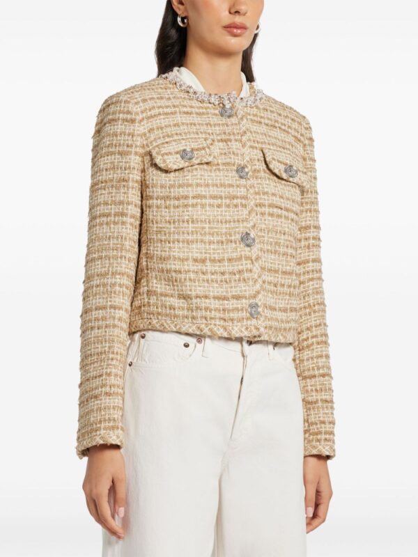 Versace  crystal-embellished tweed jacket - Image 3