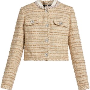 Versace  crystal-embellished tweed jacket