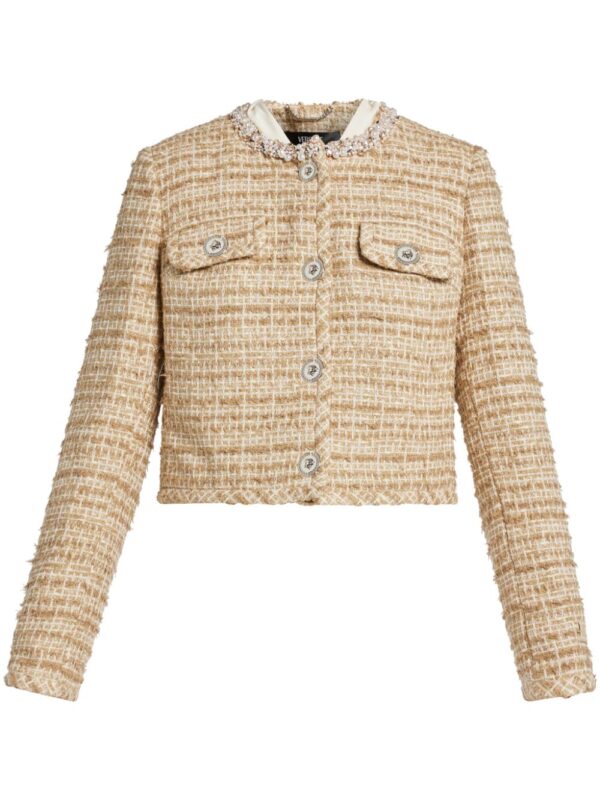 Versace  crystal-embellished tweed jacket